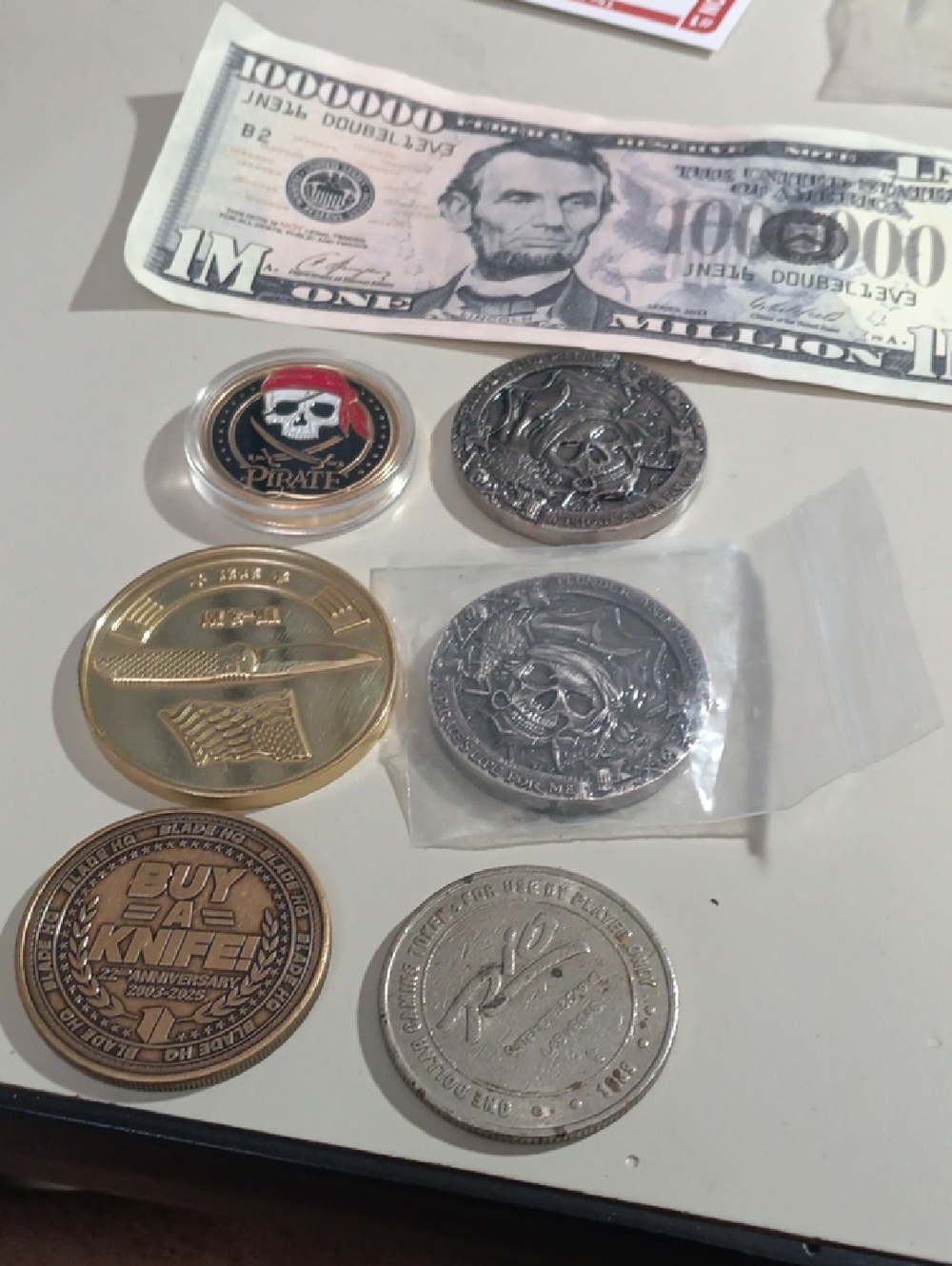 Novelty Pirate & Commemorative Coin Set - Mixed Silver, Gold, Black, Red